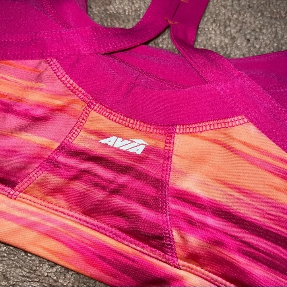 3/$25 🍄 Avia Pink Orange Active Racerback Sports Bra Style Estilo Large